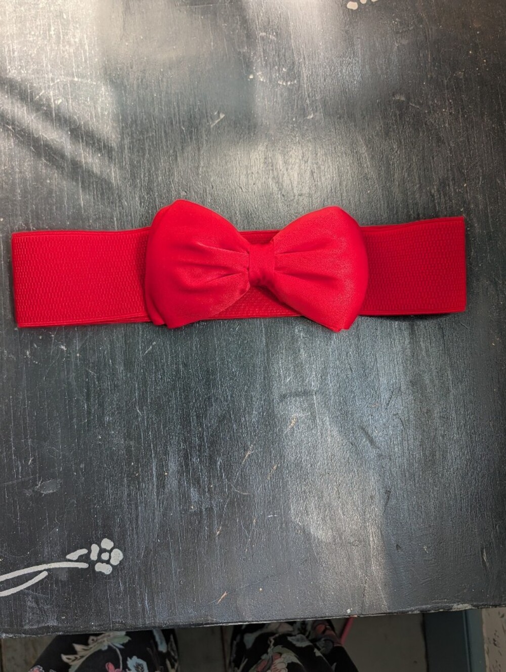 Red Bow Belt Elastic Stretch 2.5" x 24" Minnie Mouse Betty Boop Pop of Red